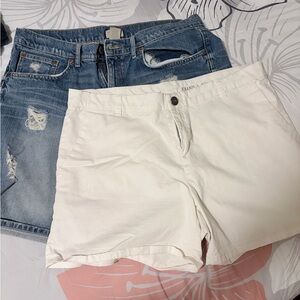 Women's Gap shorts. Blue denim and white khaki size 14